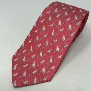 VINEYARD VINES SAILBOAT TIE PINK BLUE WHITE 100% silk Made in the USA